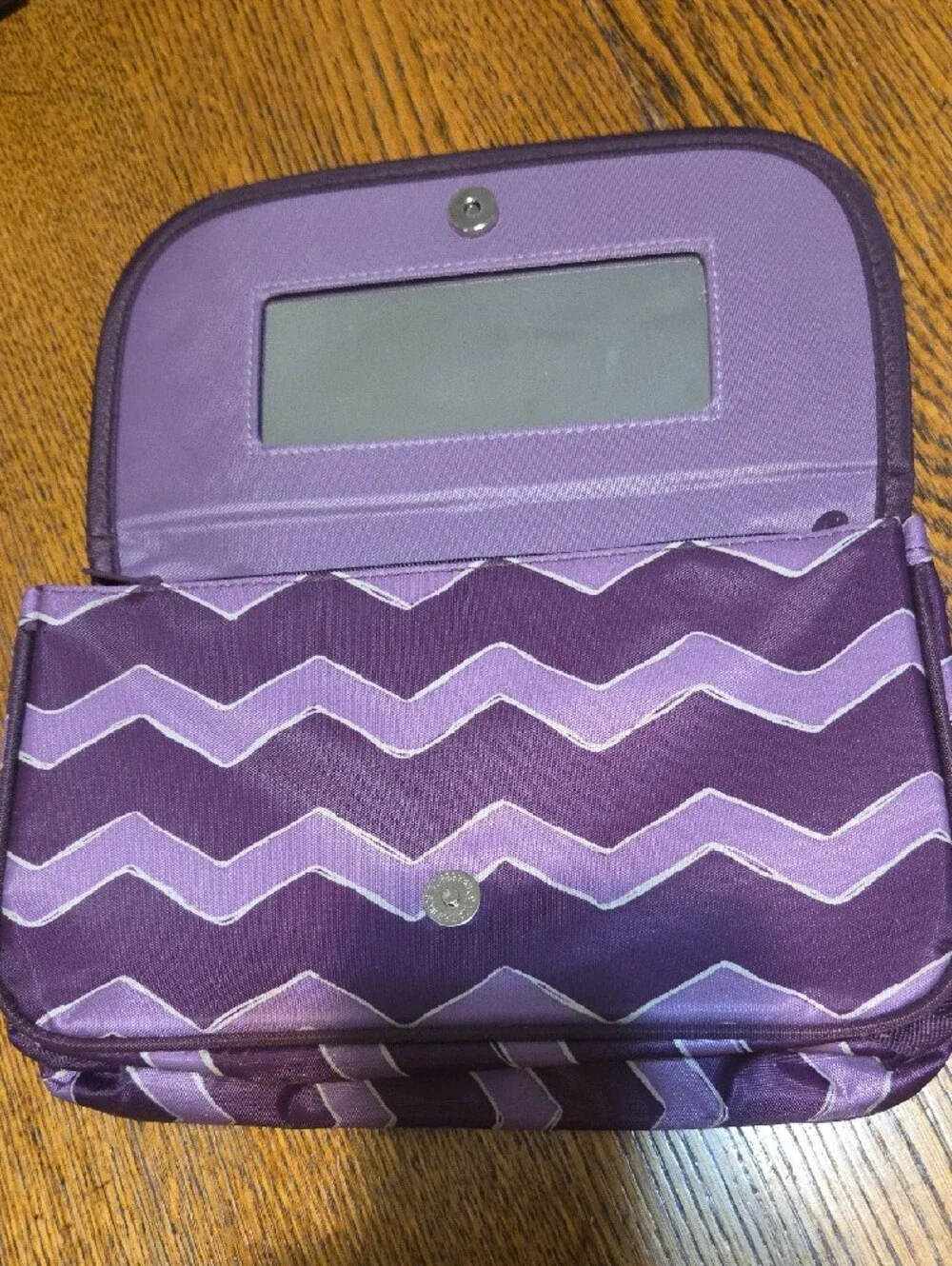 Purple Travel Organizer Pouch with Mirror